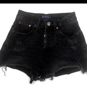 Aeropostale Women's High Waist Black Shorts